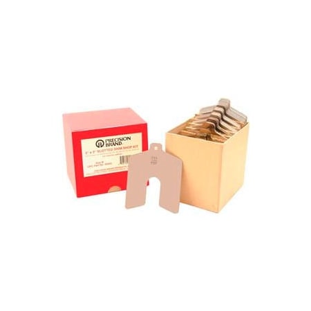 Precision Brand Products Size C 4" x 4" Stainless Steel Slotted Shim, 80 Piece Shop Kit - Made In USA 42965